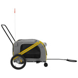 Pet Bike Trailer Yellow and Grey Oxford Fabric and Iron 93903