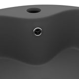 Luxury Wash Basin with Overflow Matt Dark Grey 36x13 cm Ceramic 147038