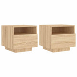 Bedside Cabinets with LED Lights 2 pcs Sonoma Oak 40x39x37 cm 836803