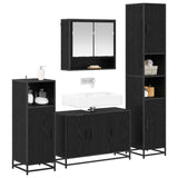 Bathroom Furniture Set 4 pcs Black Oak Engineered Wood 3402443