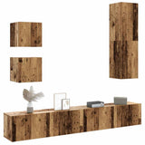5 Piece TV Cabinet Set Wall-mounted Old Wood Engineered Wood 3328999
