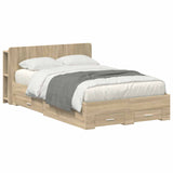 Bed Frame with Storage Sonoma Oak 120 x 200 cm Engineered Wood 3433747