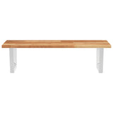 Basin Shelf Wall Mounted Steel and Solid Wood Acacia 3302830