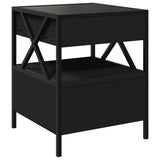 Coffee Table with Infinity LED Black 40x40x51 cm 847717