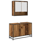 Bathroom Furniture Set with Door 2 pcs Old Wood Engineered Wood 3402387