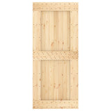 Sliding Door with Hardware Set 90x210 cm Solid Wood Pine 3203113