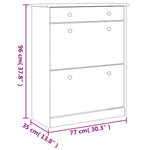 Shoe Cabinet ALTA 77x35x96 cm Solid Wood Pine 353923