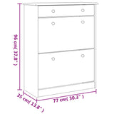 Shoe Cabinet ALTA 77x35x96 cm Solid Wood Pine 353923
