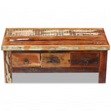 Coffee Table Drawers Solid Reclaimed Wood 90x45x35 cm 243321