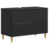 2 Piece Bathroom Cabinet Set ARNHEM Black Engineered Wood 3417523