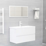 ZNTS Sink Cabinet High Gloss White 80x38.5x45 cm Engineered Wood 804752