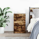 Bedside Cabinet with 3 Drawers Smoked Oak 39x35x65 cm 861345