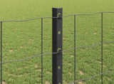 Welded Wire Fence 10 x 1.2 m PVC-Coated Steel Grey Mesh 3336082