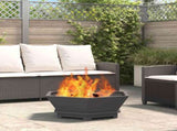 Fire Pit Black 75 x 75 x 28 cm Steel 858996