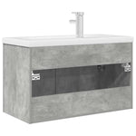 ZNTS Bathroom Sink Cabinet with Built-in Basin and Faucet Concrete Grey 3324890