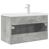 Bathroom Sink Cabinet with Built-in Basin and Faucet Concrete Grey 3324890