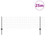 Welded Wire Fence 25 x 0.6 m PVC-Coated Steel Grey Mesh 3336115