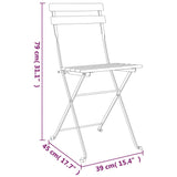 Folding Bistro Chair Set of 2 Natural Teak Solid teak wood 319979