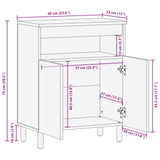 Sideboard White Wash Finish 60 x 33 x 75 cm Solid Mango Wood 4017889