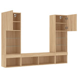 5 Piece TV Wall Units with LED Sonoma Oak Engineered Wood 3216692