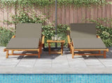 Sun Lounger 3 pcs Taupe 200 x 67 x 84 cm Solid Acacia Wood 3325185