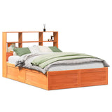 Bed Frame without Mattress Wax Brown 120x190 cm Small Double Solid Wood Pine 3323475