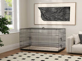 Foldable Dog Crate with 2 Doors with Tray, Soft Cushion, for Extra and Large Dogs, 105 x 70 x 75, T3398P376675