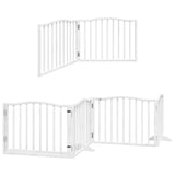 Dog Gate with Door Foldable 6 Panels White 480 cm Poplar Wood 3155617