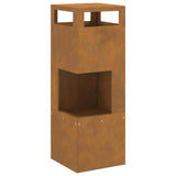 Fire Pit Brown 35 x 35 x 100 cm Weathering Steel 858931