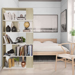 ZNTS Book Cabinet/Room Divider White and Sonoma Oak 80x24x159 cm Engineered Wood 800104