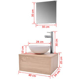 Four Piece Bathroom Furniture Set with Basin with Tap Beige 273686