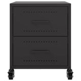 Bedside Cabinets 2 pcs Black 36x39x43.5 cm Steel 846627