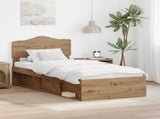 Bed Frame Artisian Oak 90 x 190 cm Solid Pine Wood 3412960