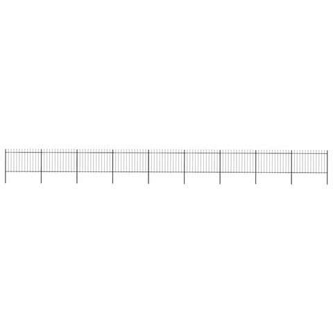 Garden Fence with Spear Top Steel 1603.5x120 cm Black 277628