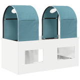 Bed with Tunnel 4 pcs White and Light Blue Engineered Wood 3423486