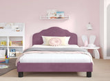 Children's Bed Frame with Headboard Purple 90 x 200 cm Velvet 42010961
