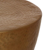 Coffee Table Hammered Aluminium 50x30 cm Brass 359610