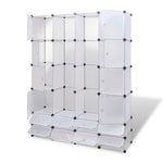 Modular Cabinet 18 Compartments White 37x146x180.5 cm 240502