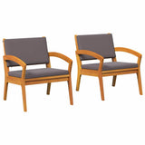 Garden Chair with Cushion 2 pcs Oil Natural Solid Acacia Wood 4106469
