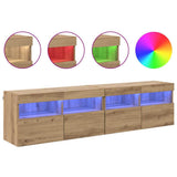 TV Wall Cabinets with LED 2 pcs Artisan Oak 80 x 30 x 40 cm 882980