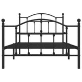 Metal Bed Frame without Mattress with Footboard Black 100x190cm 353451
