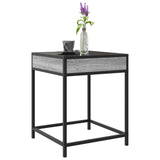 ZNTS Coffee Table with Infinity LED Grey Sonoma 40x40x51 cm 847675