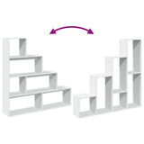 Room Divider Bookcase 4-Tier White 143.5x29x143.5 cm Engineered Wood 857994