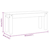 Dining Bench PANAMA White 105x30x45 cm Solid Wood Pine 4005713