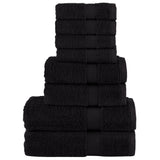 8 Piece Premium Towel Set SOLUND Black 600 gsm 137548