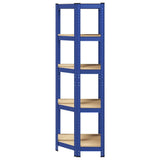 5-Layer Corner Shelf Blue Steel&Engineered Wood 4016945