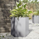 ZNTS Garden Planter Hexagon 46x40x45 cm Galvanized Steel 851118