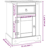 Bedside Cabinet Mexican Pine Corona Range Grey 53x39x67 cm 282617