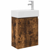 Bathroom Vanity Unit with Tap Smoked Oak 45.5 x 22.5 x 84 cm 889516