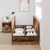 Storage Bed Frame Old Wood 80 x 200 cm Engineered Wood 3335339